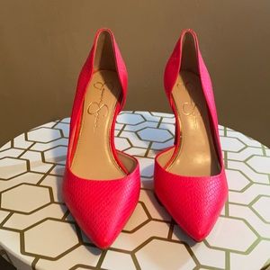 Jessica Simpson Snake Hot Pink D’Orsay pump